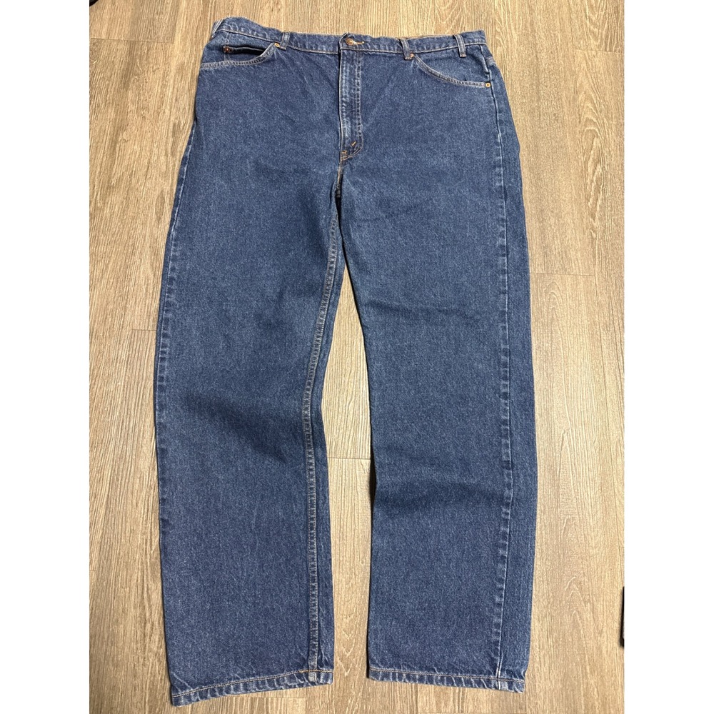 Levis 505 Orange Tab Jeans Mens 42x32 Blue Regular Fit Straight Leg 40505-0215